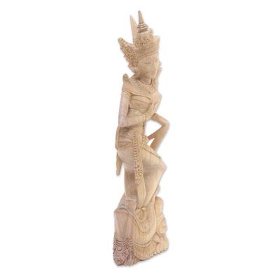 Alternate image for Hand Crafted Balinese Folklore Wood Statuette from Indonesia The Tale of Dewi Ratih