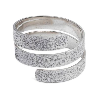 Alternate image for Textured and Polished Sterling Silver Wrap Ring from Bali Spiral Vestiges