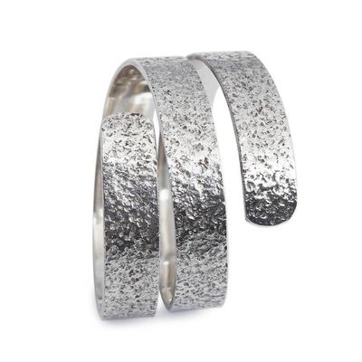 Alternate image for Textured and Polished Sterling Silver Wrap Ring from Bali Spiral Vestiges