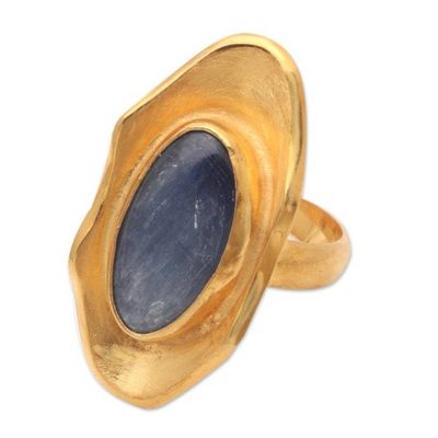 Alternate image for Gold-Plated Kyanite Cocktail Ring from Bali Luminous