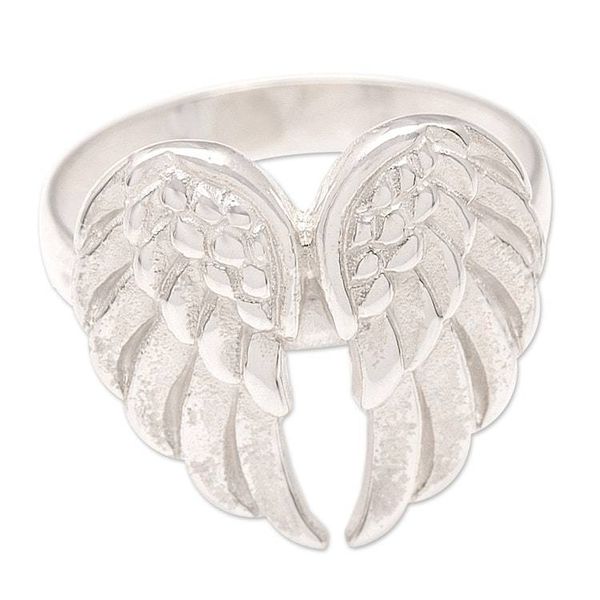 Alternate image for Unisex Sterling Silver Angel Wings Cocktail Ring from Bali Angels Flight