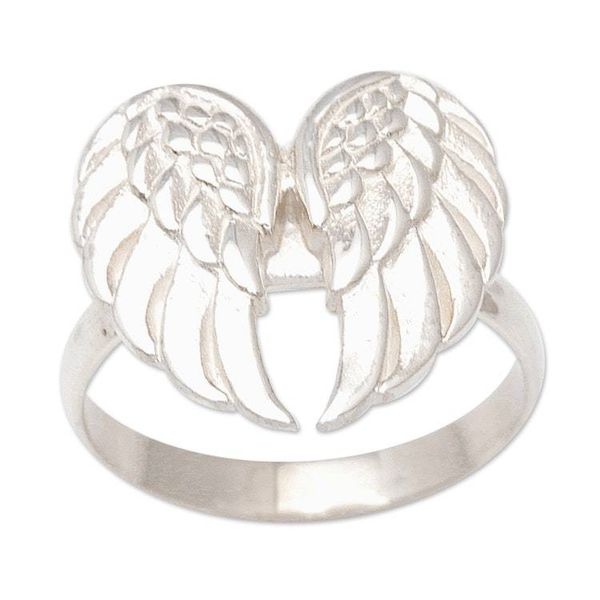 Alternate image for Unisex Sterling Silver Angel Wings Cocktail Ring from Bali Angels Flight