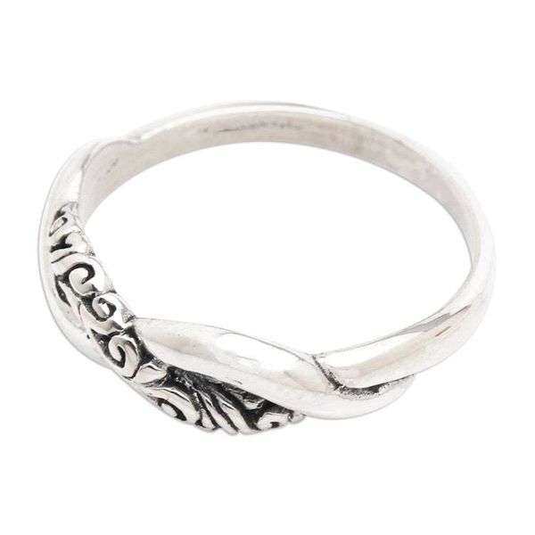 Alternate image for Classic Polished and Oxidized Sterling Silver Band Ring Forever  Ever