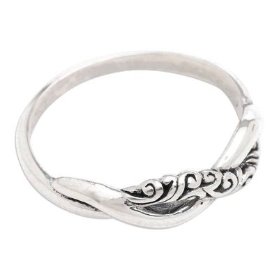 Alternate image for Classic Polished and Oxidized Sterling Silver Band Ring Forever Ever