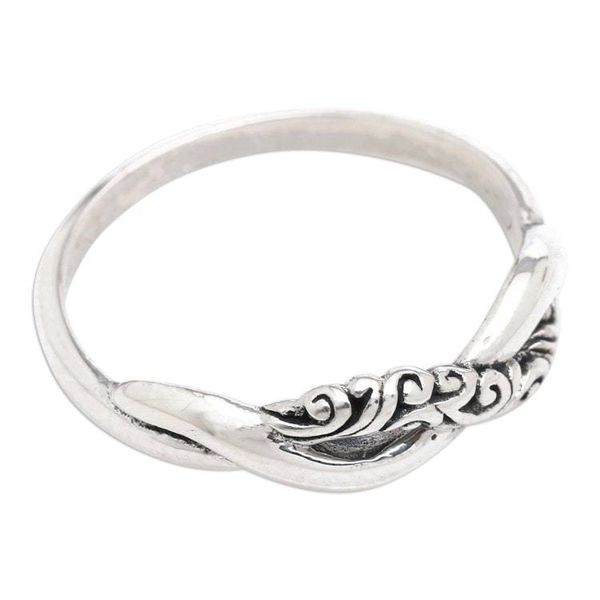 Alternate image for Classic Polished and Oxidized Sterling Silver Band Ring Forever  Ever