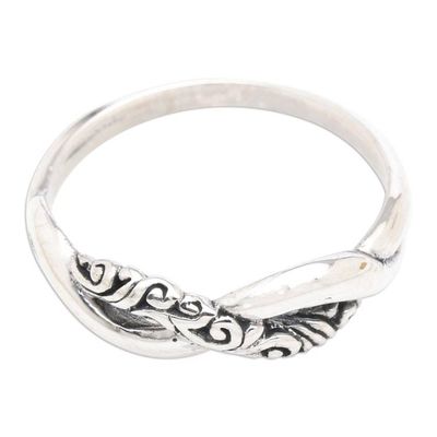 Alternate image for Classic Polished and Oxidized Sterling Silver Band Ring Forever Ever