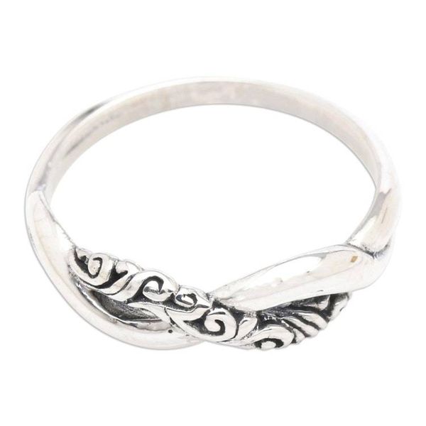 Alternate image for Classic Polished and Oxidized Sterling Silver Band Ring Forever  Ever