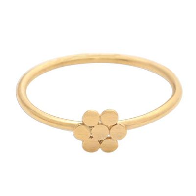 Alternate image for Dainty Gold Plated Flower Motif Ring Flower of Gold