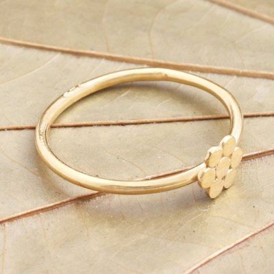 Alternate image for Dainty Gold Plated Flower Motif Ring Flower of Gold