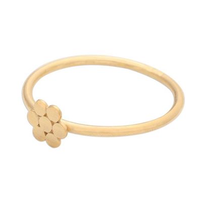 Alternate image for Dainty Gold Plated Flower Motif Ring Flower of Gold