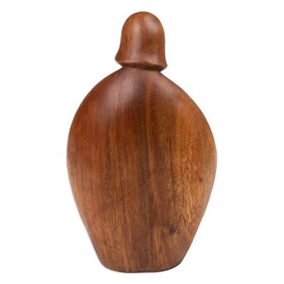 Alternate image for Hand-Carved Semi-Abstract Suar Wood Sculpture of Family Take Care, My Family