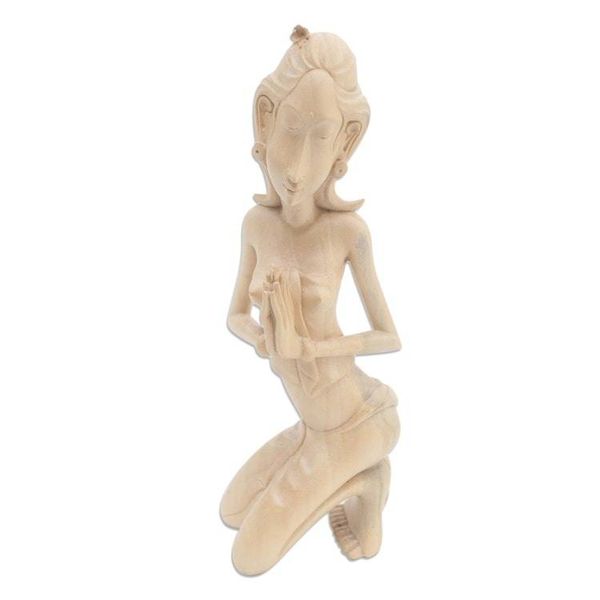 Alternate image for Hand Carved Wood Sculpture of Balinese Woman Jegeg