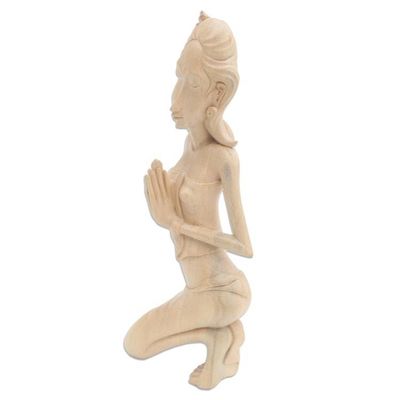 Alternate image for Hand Carved Wood Sculpture of Balinese Woman Jegeg