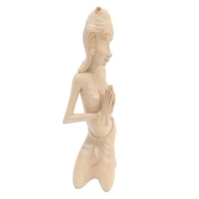 Alternate image for Hand Carved Wood Sculpture of Balinese Woman Jegeg