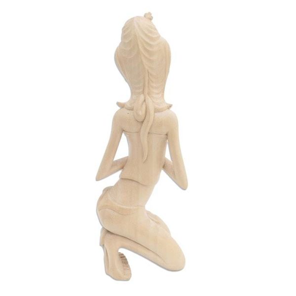 Alternate image for Hand Carved Wood Sculpture of Balinese Woman Jegeg