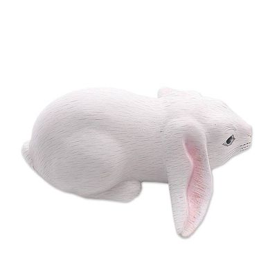 Alternate image for Balinese Signed White Lop-Eared Rabbit Sculpture White Lop Bunny