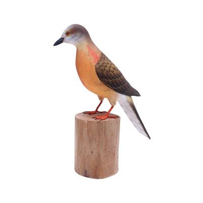 Alternate image for Hand Crafted Suar Wood Pigeon Statuette Passenger Pigeon
