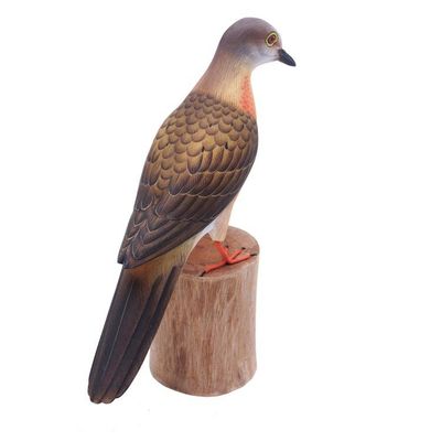 Alternate image for Hand Crafted Suar Wood Pigeon Statuette Passenger Pigeon