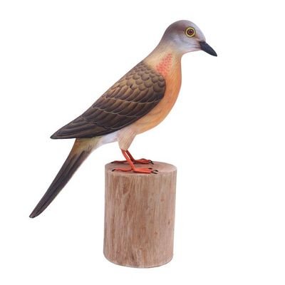 Alternate image for Hand Crafted Suar Wood Pigeon Statuette Passenger Pigeon