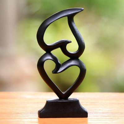 Primary image for Heart Motif Suar Wood Sculpture from Bali Stacking Hearts