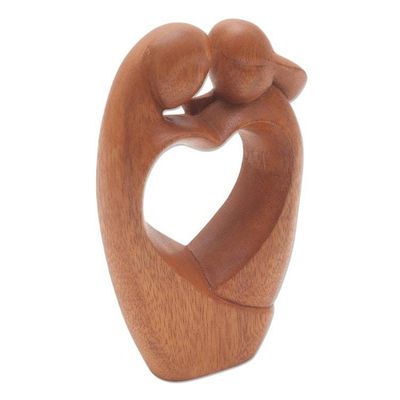 Alternate image for Unique Hand Carved Loving Couple Sculpture Loving Couple