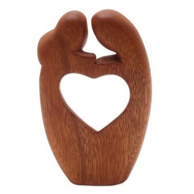 Alternate image for Unique Hand Carved Loving Couple Sculpture Loving Couple