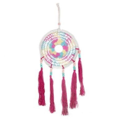 Alternate image for Crocheted Mandala-Inspired Colorful Cotton Wall Hanging Gianyar Celebration