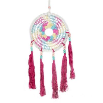 Alternate image for Crocheted Mandala-Inspired Colorful Cotton Wall Hanging Gianyar Celebration