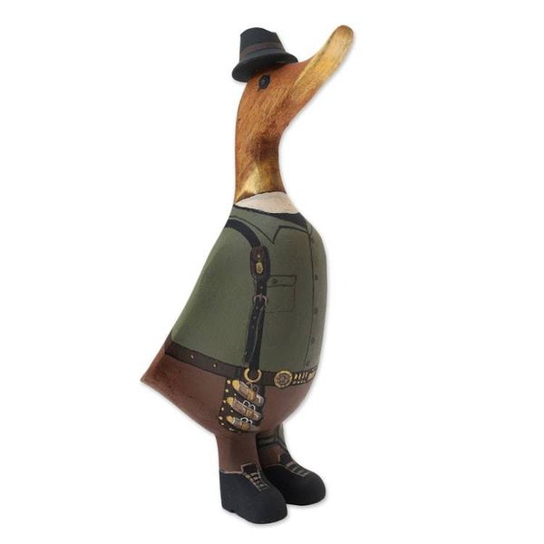 Alternate image for Bamboo Root and Teak Hand-Painted Duck with Steampunk Style Steampunk Duck