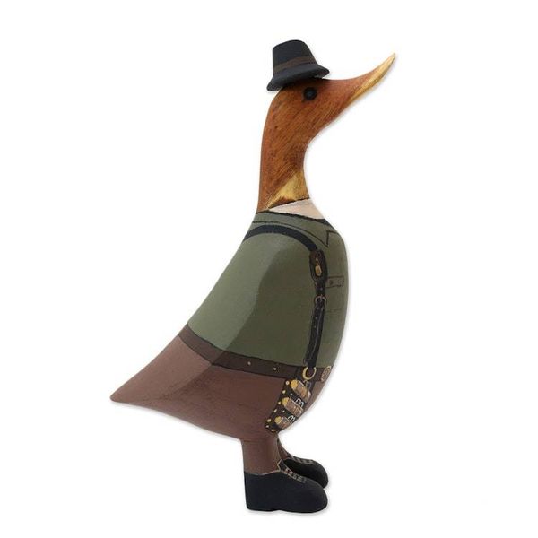 Alternate image for Bamboo Root and Teak Hand-Painted Duck with Steampunk Style Steampunk Duck