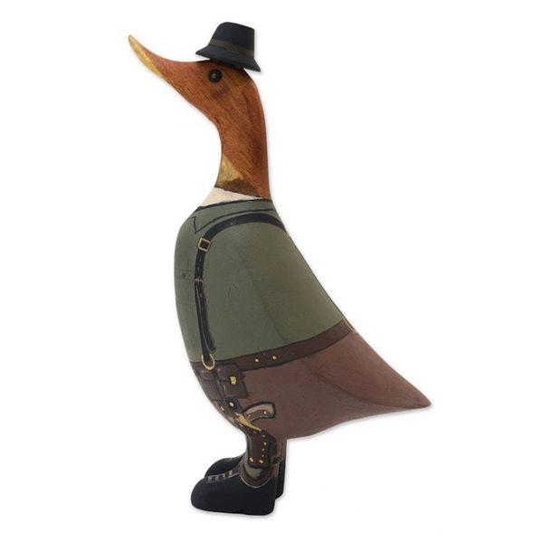 Alternate image for Bamboo Root and Teak Hand-Painted Duck with Steampunk Style Steampunk Duck