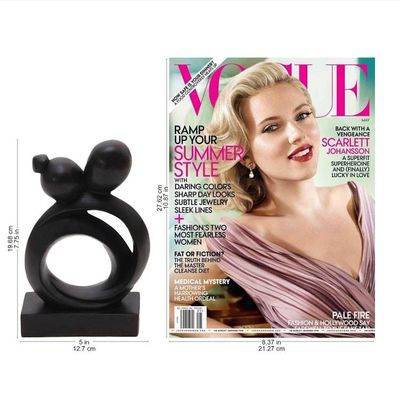 Alternate image for Abstract Romantic Black Suar Wood Sculpture from Indonesia Caring Couple