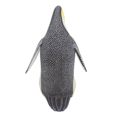 Alternate image for Suar Wood Penguin Sculpture Carved and Painted by Hand Penguin Mother and Chick