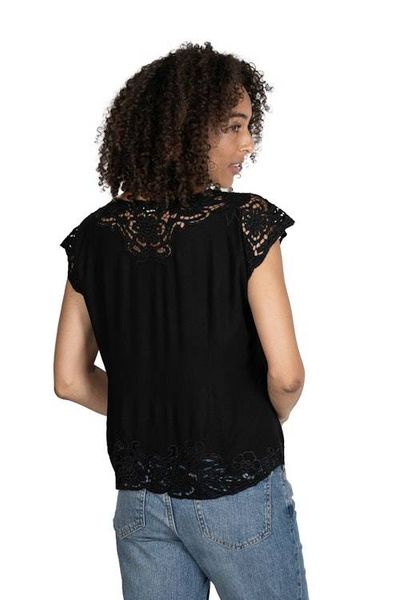 Alternate image for Floral Embroidered Rayon Blouse in Onyx from Bali Black Kusuma