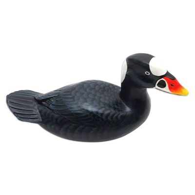 Alternate image for Hand Made Suar Wood Duck Statuette Surf Scoter