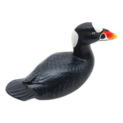 Alternate image for Hand Made Suar Wood Duck Statuette Surf Scoter