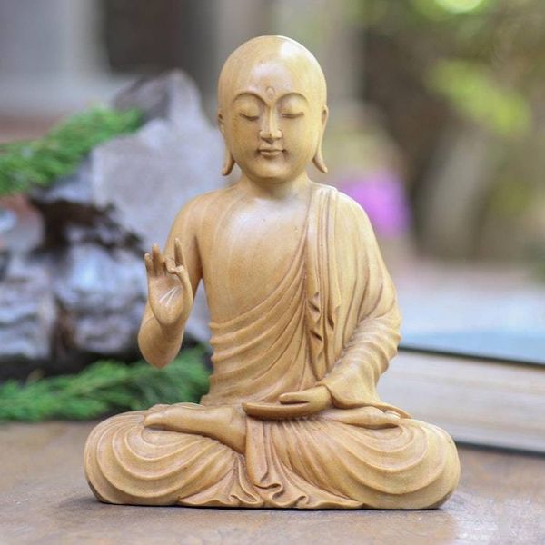 Alternate image for Balinese Crocodile Wood Buddha Statuette Karana Mudra Buddha
