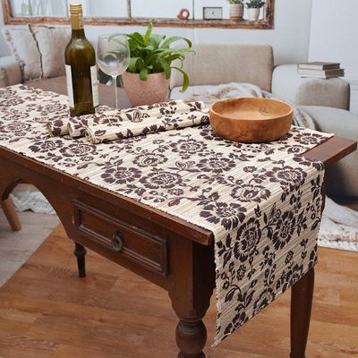 Alternate image for 5-Piece Set Table Runner  Placemats Made from Cotton Blend Lovely Sunflowers