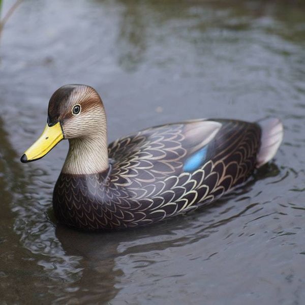 Alternate image for Handmade Javanese Suar Wood Duck Statuette Blue-Winged Teal