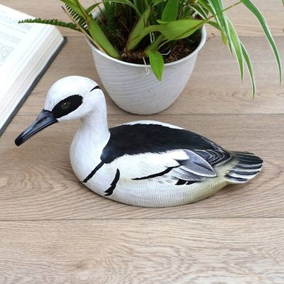Primary image for Hand-Painted Suar Wood Duck Statuette White Smew