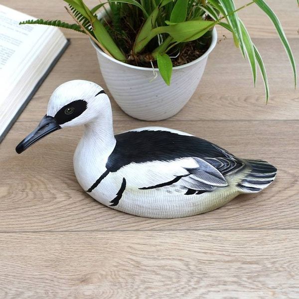 Alternate image for Hand-Painted Suar Wood Duck Statuette White Smew