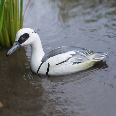 Alternate image for Hand-Painted Suar Wood Duck Statuette White Smew