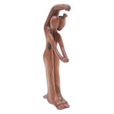 Alternate image for Handmade Suar Wood Statuette from Bali Dancing for Eternity