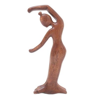 Alternate image for Handmade Suar Wood Statuette from Bali Dancing for Eternity
