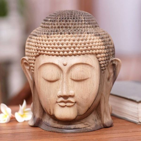 Alternate image for World Peace Project Hand-Carved Wood Buddha Sculpture, Bali Enlightenment Peace
