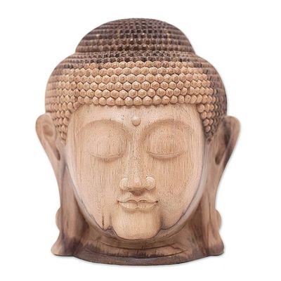 Alternate image for World Peace Project Hand-Carved Wood Buddha Sculpture, Bali Enlightenment Peace