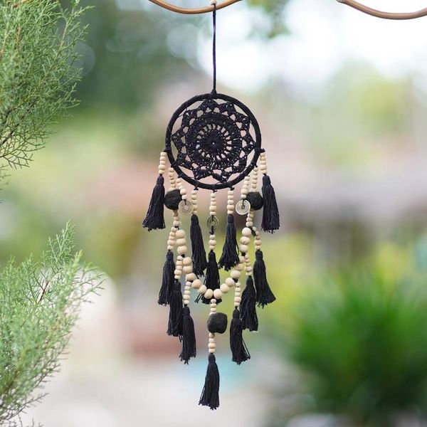 Alternate image for Hand-Crocheted Black Cotton Wall Hanging Under Wing