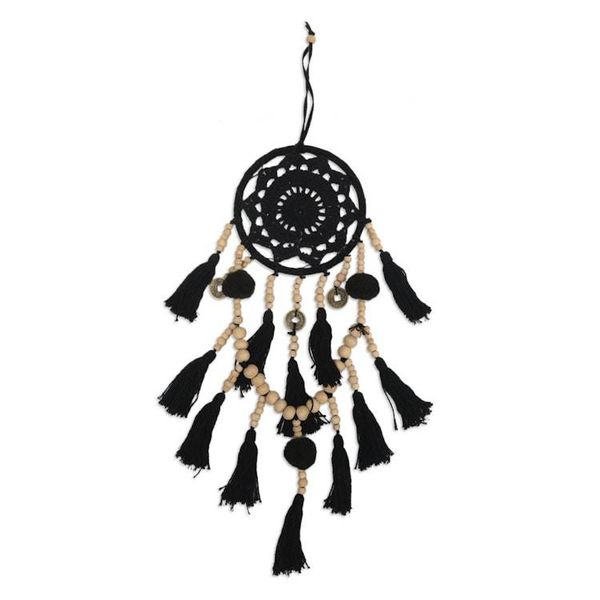 Alternate image for Hand-Crocheted Black Cotton Wall Hanging Under Wing