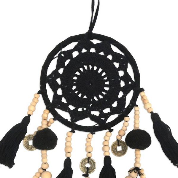 Alternate image for Hand-Crocheted Black Cotton Wall Hanging Under Wing