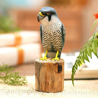 Alternate image for Artisan Crafted Bird Sculpture Peregrine